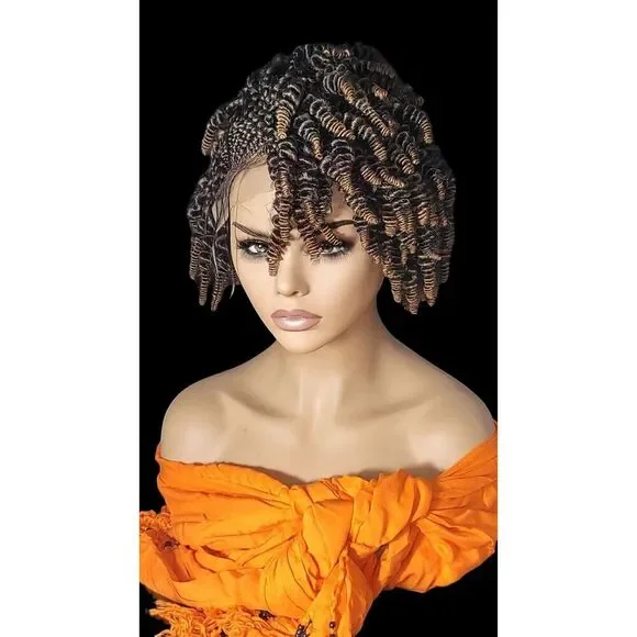 Braided Wig Handmade Micro Millions Braids, Short Kinky Twists, NWT, Short - Picture 4 of 15